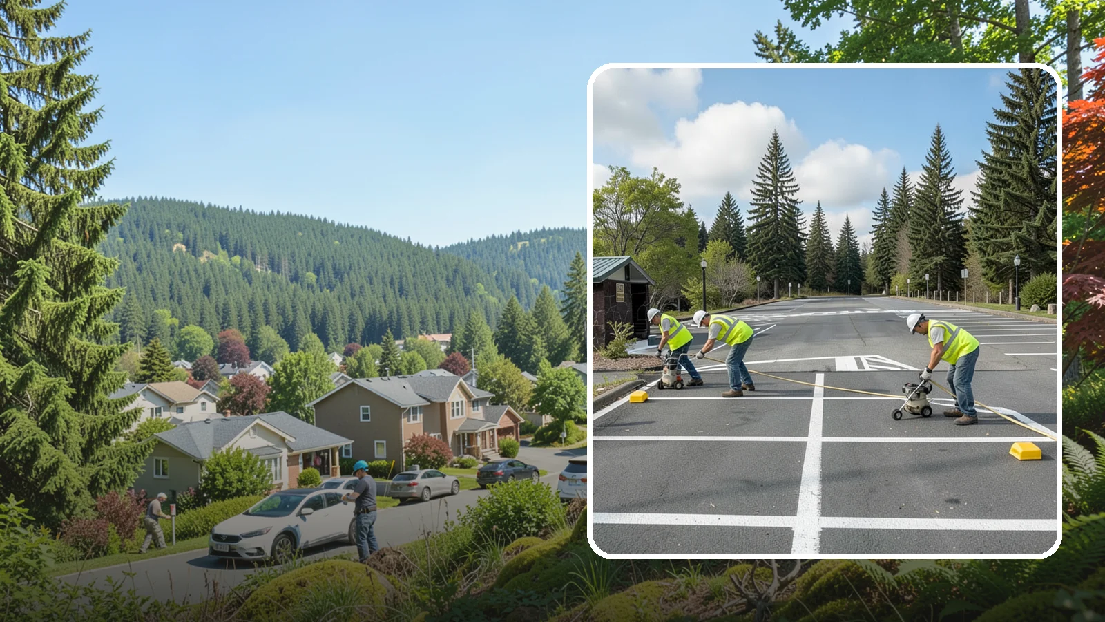 Parking Lot Restriping in Index, Snohomish County, WA - Restriping refreshes faded stalls and layouts in municipal and agency parking lots.