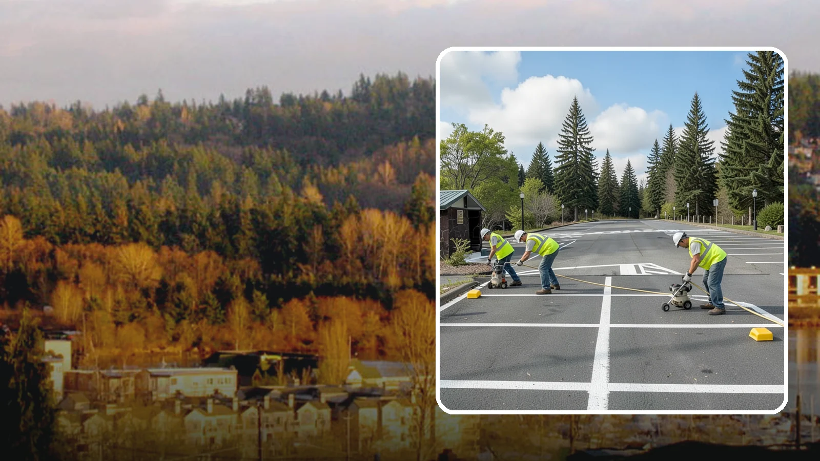 Parking Lot Restriping in Kenmore, King County, WA - Restriping refreshes faded stalls and layouts in municipal and agency parking lots.
