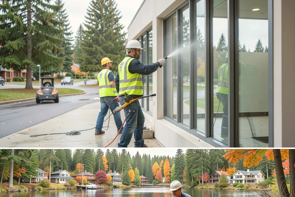 Parking Lot Restriping in La Conner, Skagit County, WA - Dry summer weather delivers the best adhesion and lets crews close sections of lot with minimal disruption.