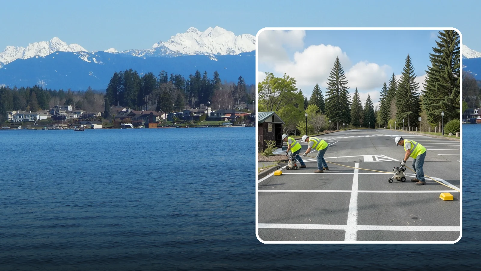 Parking Lot Restriping in Lake Stevens, Snohomish County, WA - Restriping refreshes faded stalls and layouts in municipal and agency parking lots.