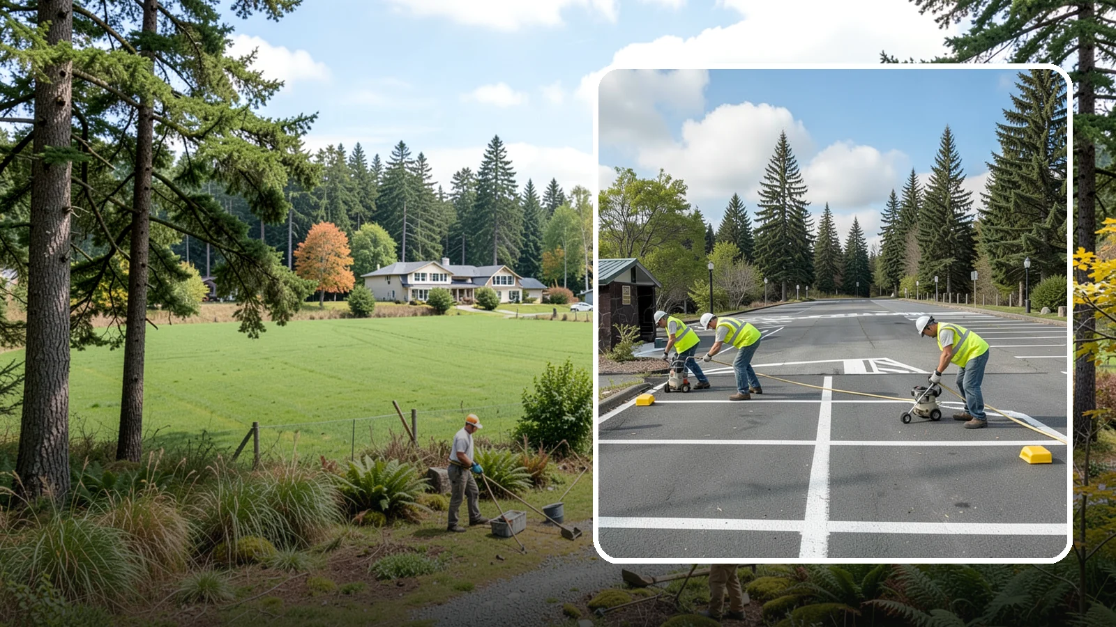 Parking Lot Restriping in Lyman, Skagit County, WA - Restriping refreshes faded stalls and layouts in municipal and agency parking lots.