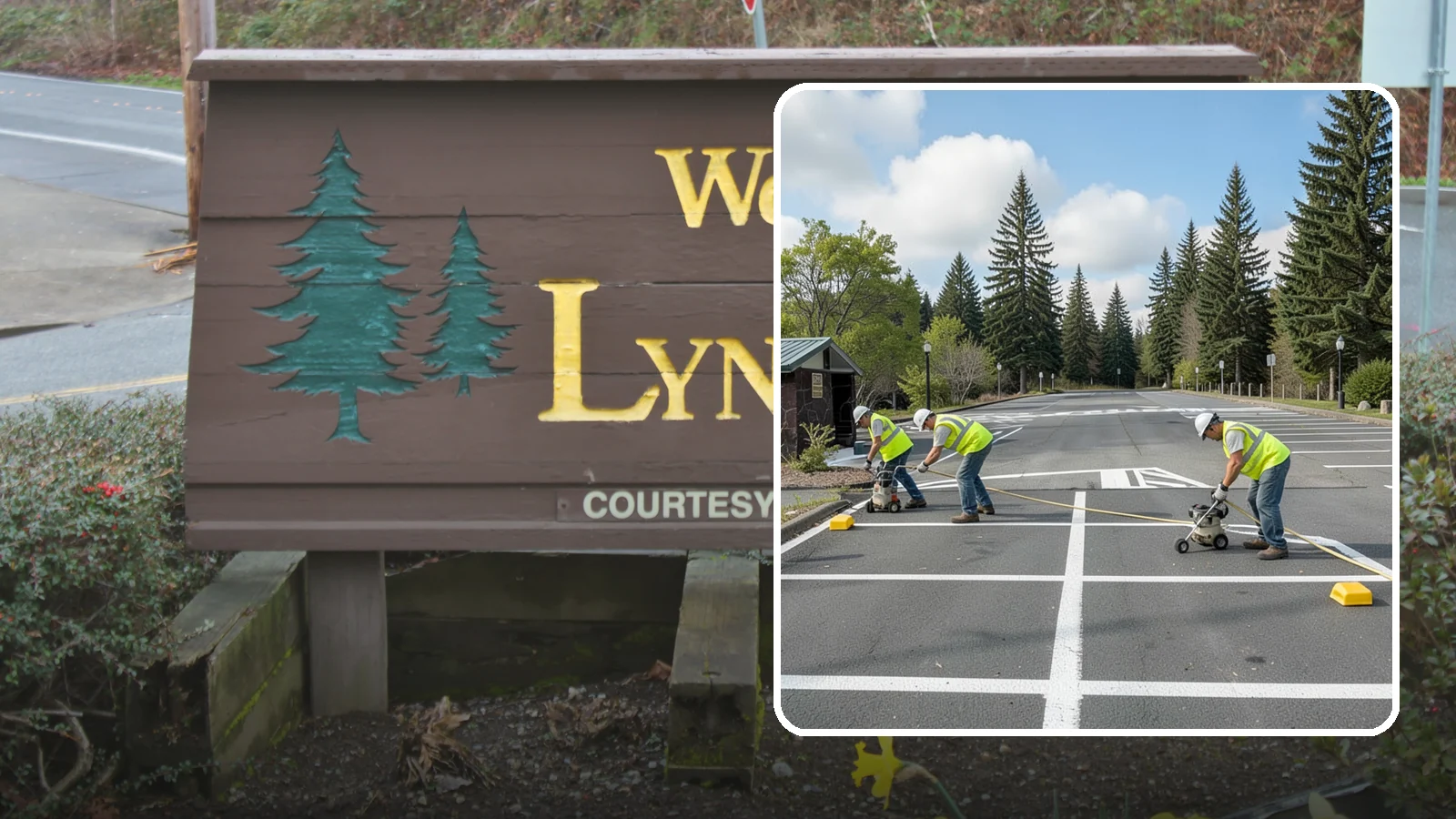 Parking Lot Restriping in Lynnwood, Snohomish County, WA - Restriping refreshes faded stalls and layouts in municipal and agency parking lots.