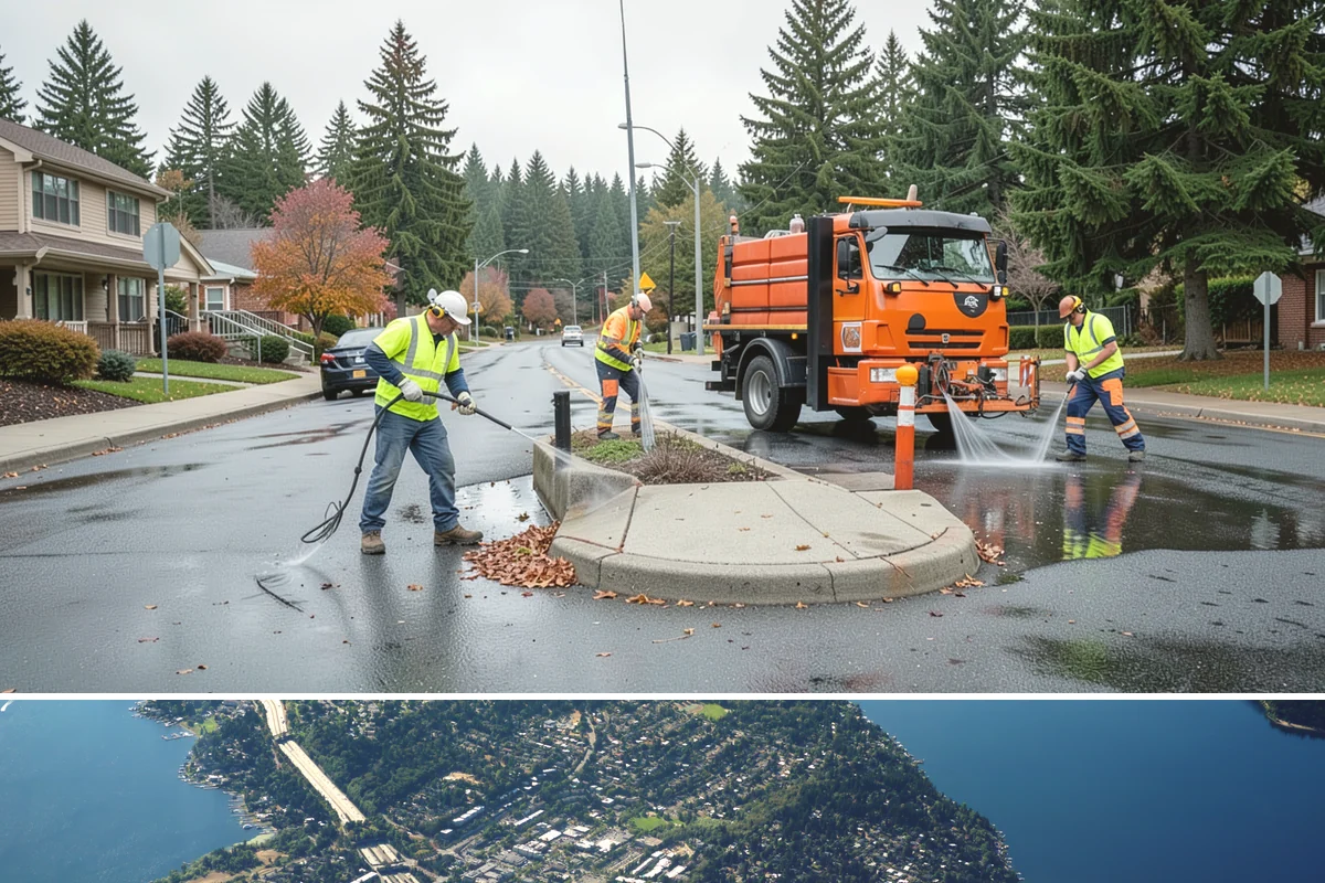Parking Lot Restriping in Mercer Island, King County, WA - Dry summer weather delivers the best adhesion and lets crews close sections of lot with minimal disruption.