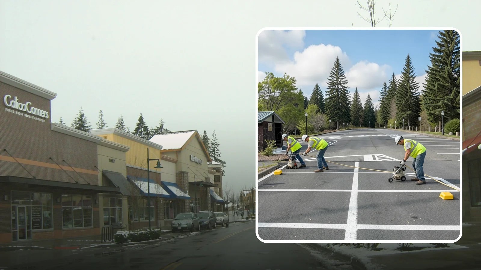 Parking Lot Restriping in Mill Creek, Snohomish County, WA - Restriping refreshes faded stalls and layouts in municipal and agency parking lots.