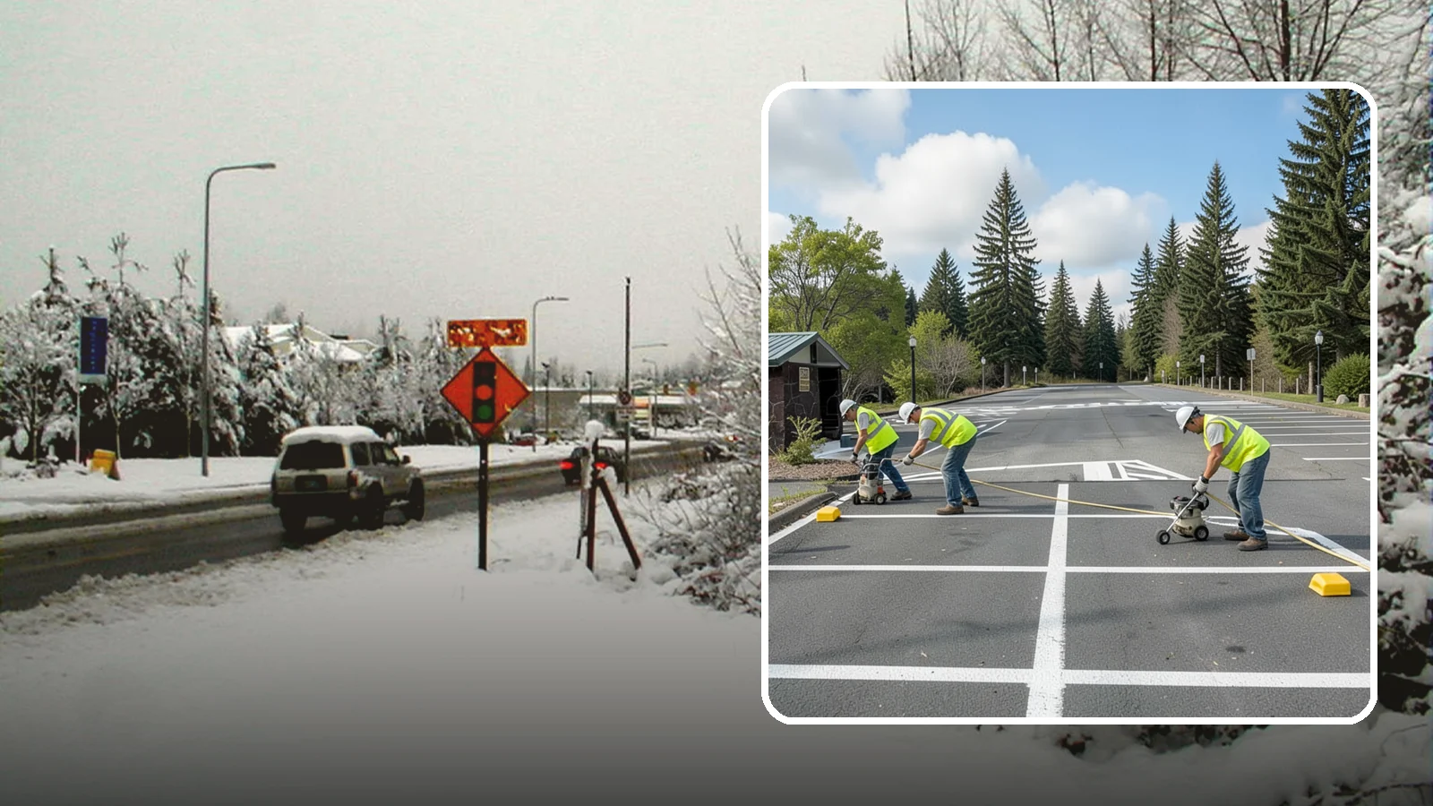 Parking Lot Restriping in Newcastle, King County, WA - Restriping refreshes faded stalls and layouts in municipal and agency parking lots.