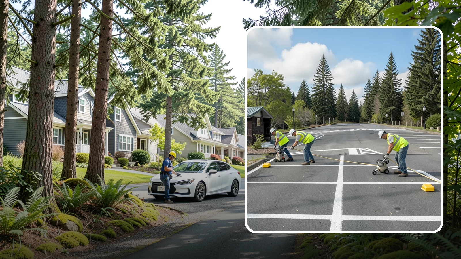 Parking Lot Restriping in Normandy Park, King County, WA - Restriping refreshes faded stalls and layouts in municipal and agency parking lots.