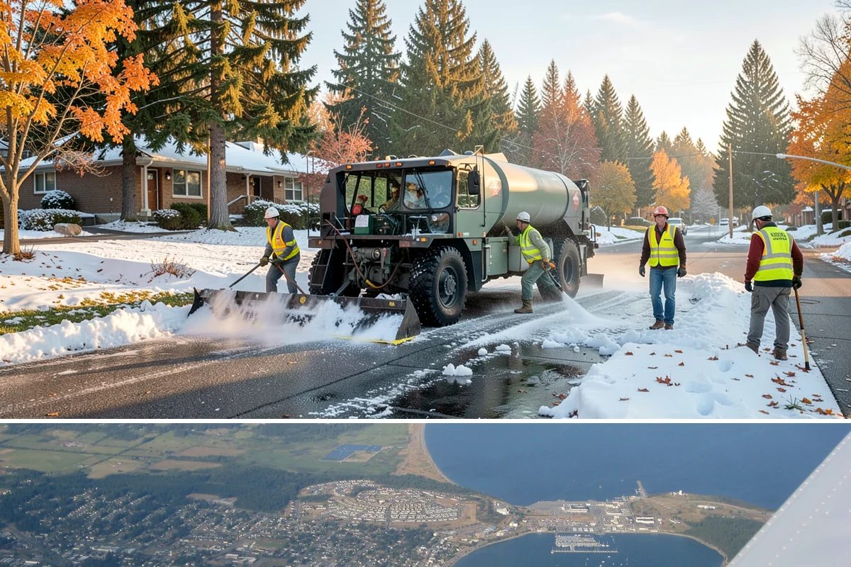 Parking Lot Restriping in Oak Harbor, Island County, WA - Dry summer weather delivers the best adhesion and lets crews close sections of lot with minimal disruption.