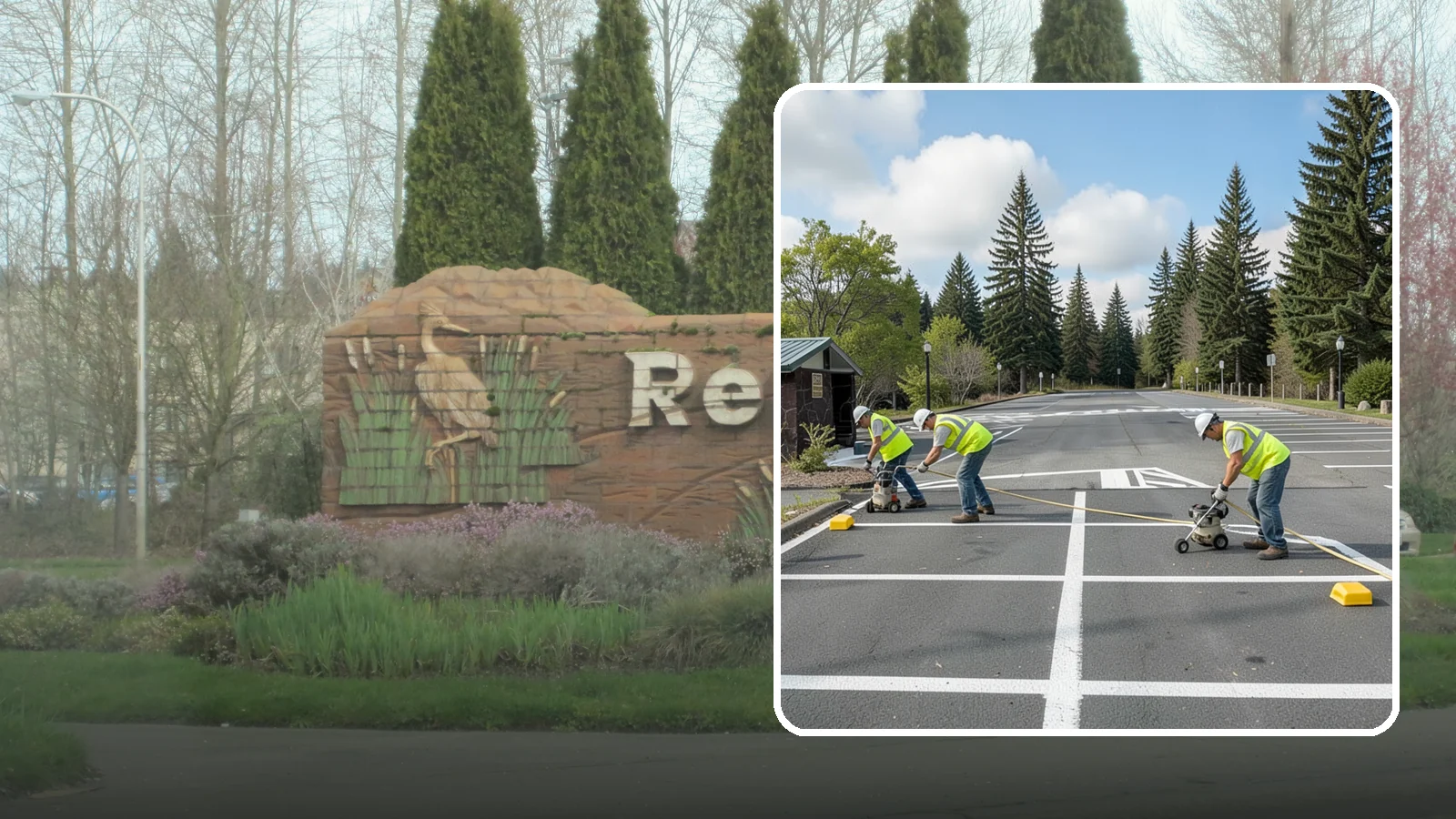 Parking Lot Restriping in Renton, King County, WA - Restriping refreshes faded stalls and layouts in municipal and agency parking lots.