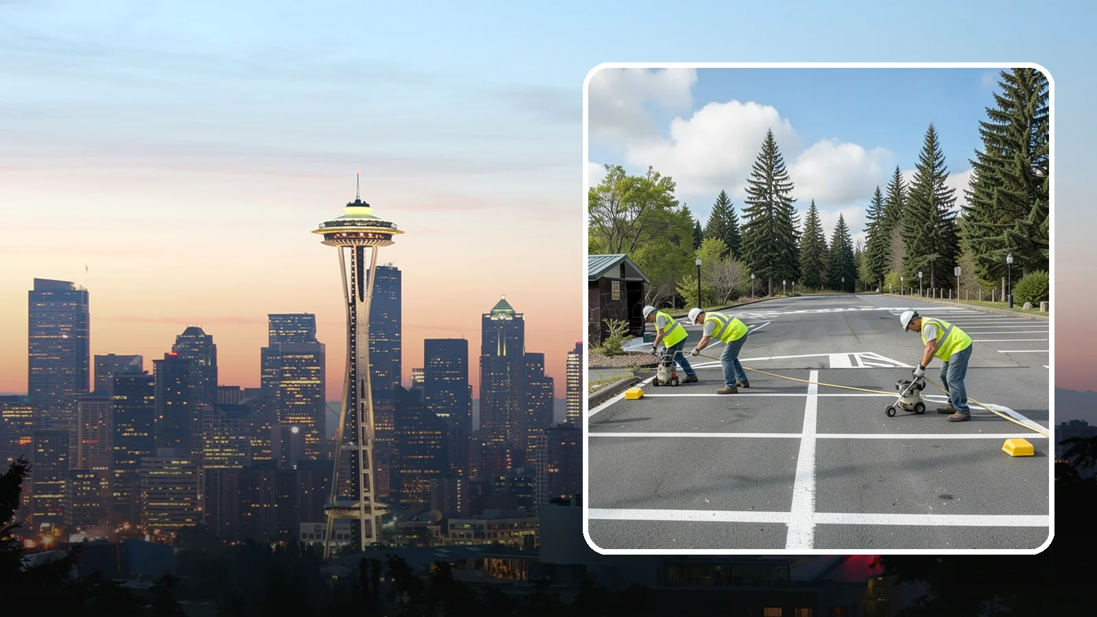 Parking Lot Restriping in Seattle, King County, WA - Restriping refreshes faded stalls and layouts in municipal and agency parking lots.