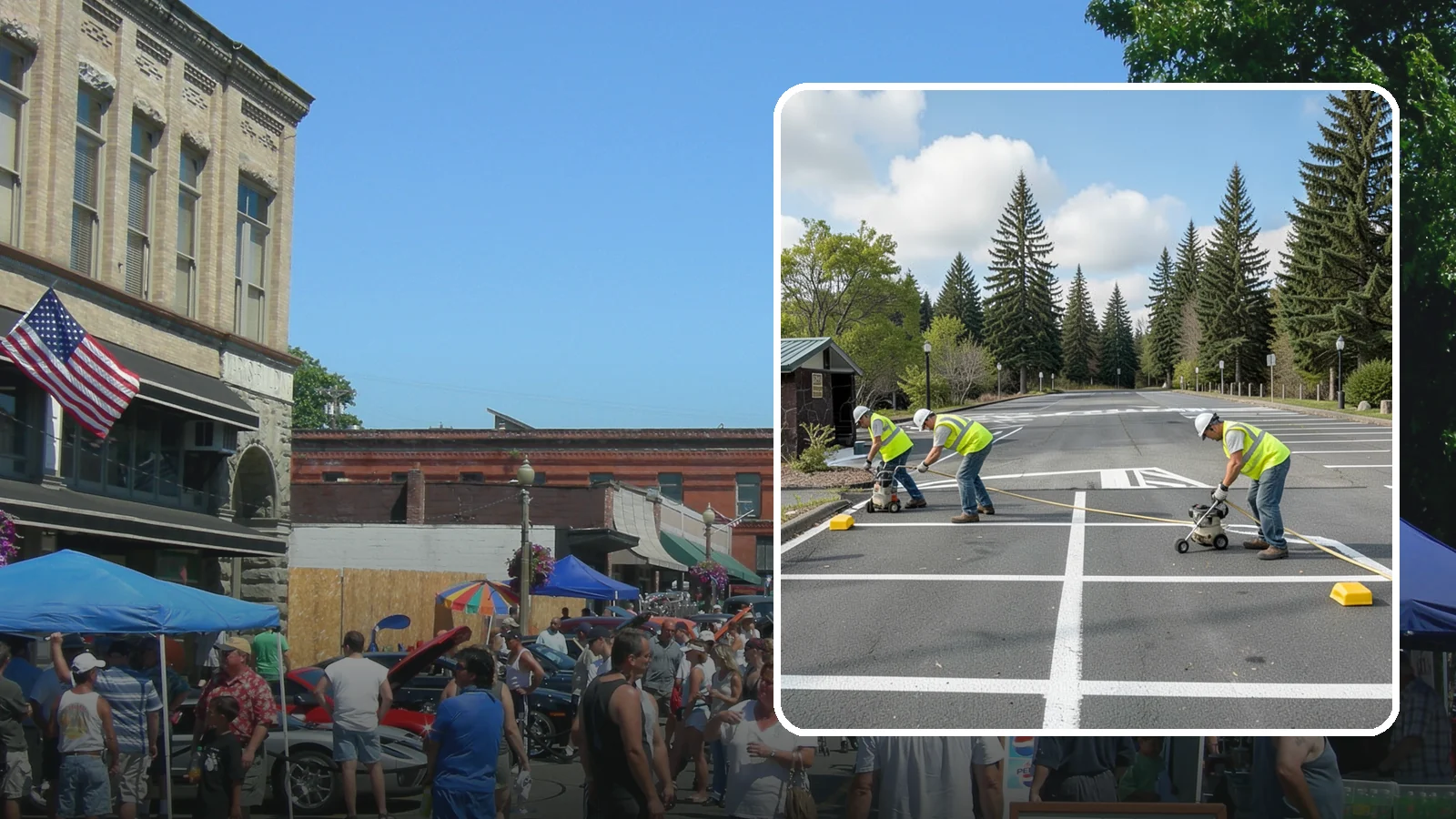 Parking Lot Restriping in Snohomish, Snohomish County, WA - Restriping refreshes faded stalls and layouts in municipal and agency parking lots.