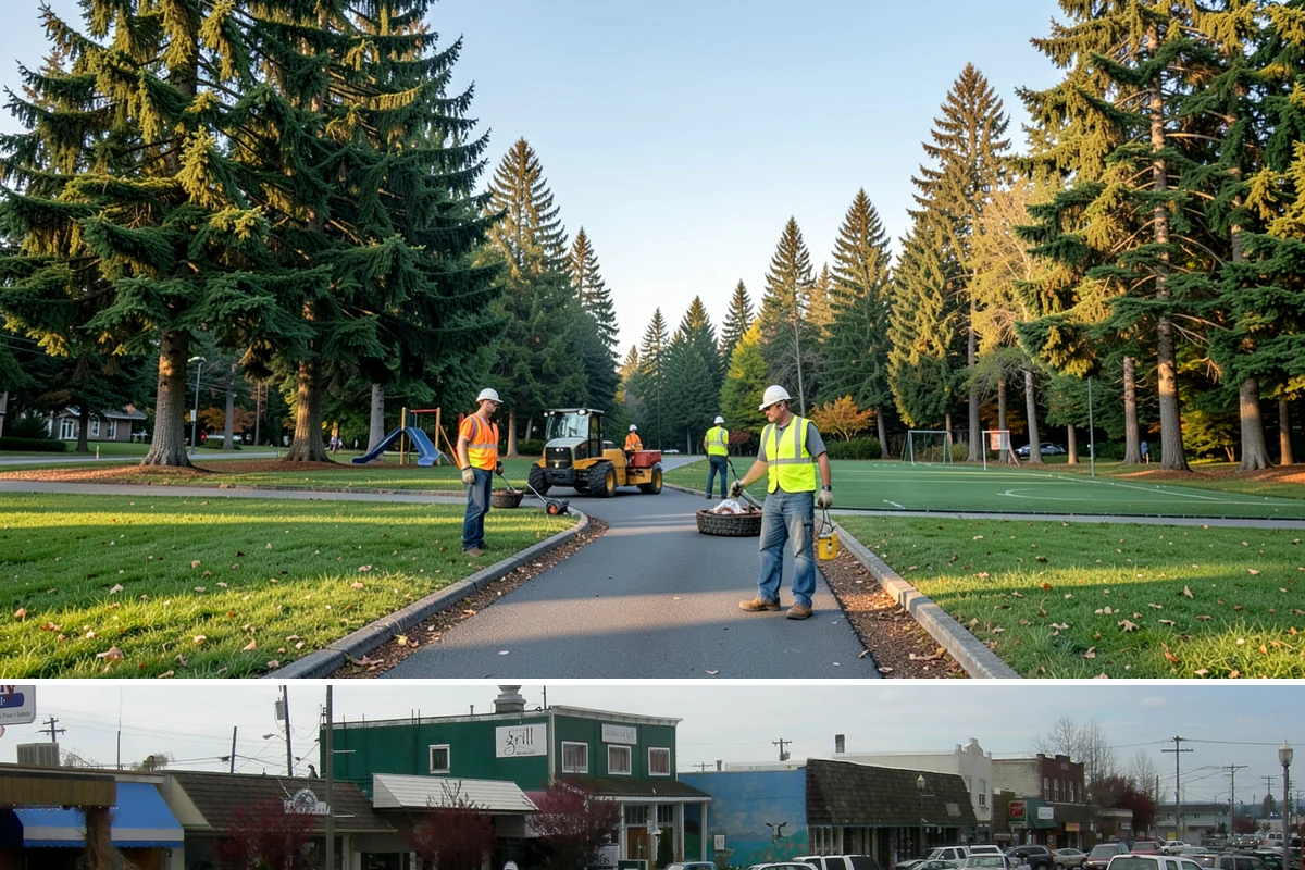 Parking Lot Restriping in Stanwood, Snohomish County, WA - Dry summer weather delivers the best adhesion and lets crews close sections of lot with minimal disruption.