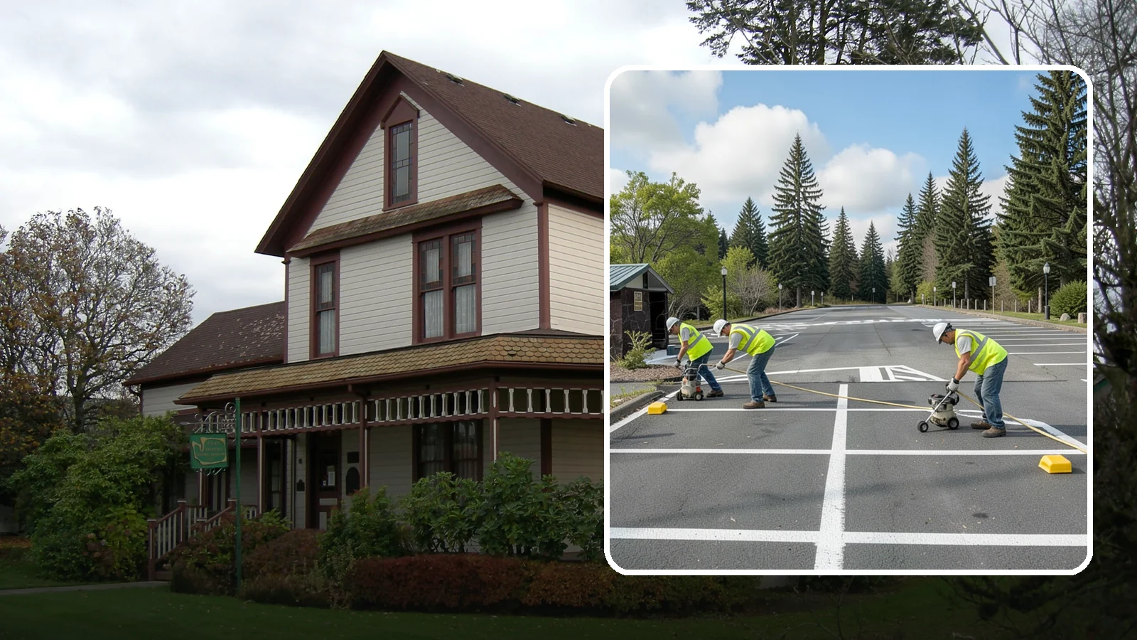 Parking Lot Restriping in Sumner, Pierce County, WA - Restriping refreshes faded stalls and layouts in municipal and agency parking lots.