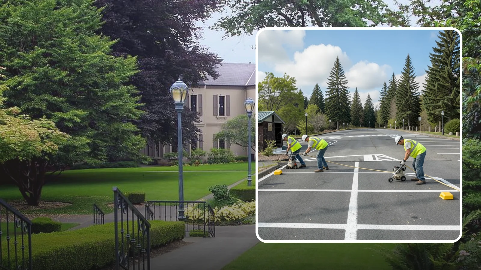 Parking Lot Restriping in Woodinville, King County, WA - Restriping refreshes faded stalls and layouts in municipal and agency parking lots.