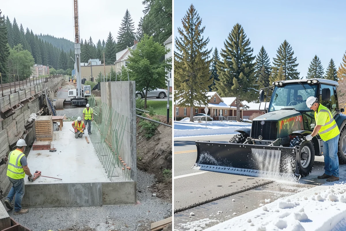 Parking Lot Snow Removal in Beaux Arts Village, King County, WA - Map lots, ADA stalls, and snow-storage areas with staff