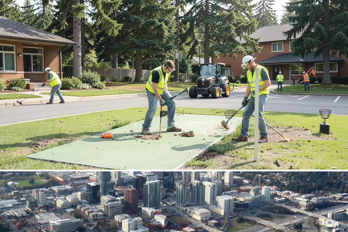 Parking Lot Snow Removal in Bellevue, King County, WA - Lot clearing runs through the winter season, mobilized for each accumulating snow event from November into March.