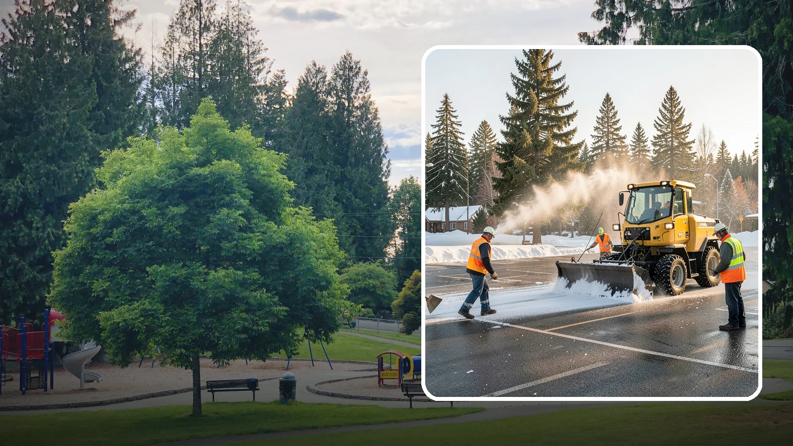 Parking Lot Snow Removal in Bonney Lake, Pierce County, WA - Plow and clear public parking lots and facility lots to keep them open and safe during winter weather.