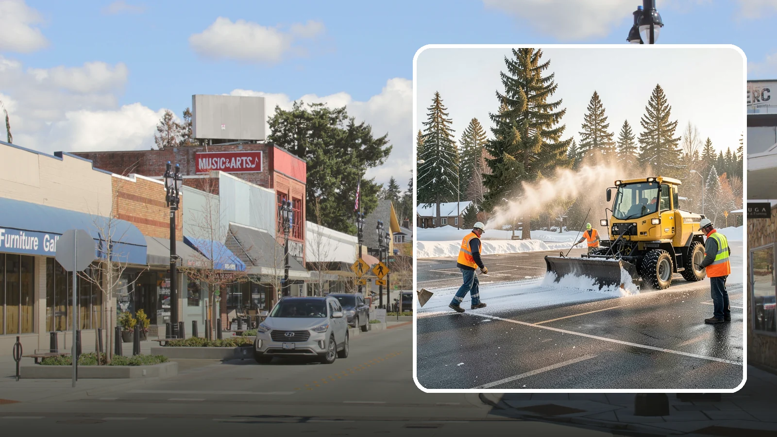 Parking Lot Snow Removal in Bothell, King County, WA - Plow and clear public parking lots and facility lots to keep them open and safe during winter weather.
