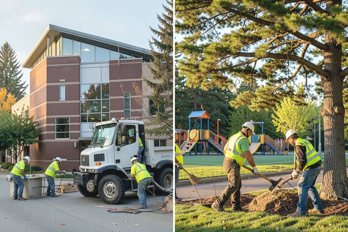 Parking Lot Snow Removal in Buckley, Pierce County, WA - Map lots, ADA stalls, and snow-storage areas with staff