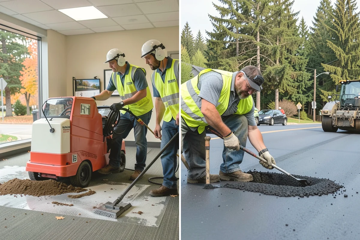 Parking Lot Snow Removal in Burien, King County, WA - Map lots, ADA stalls, and snow-storage areas with staff