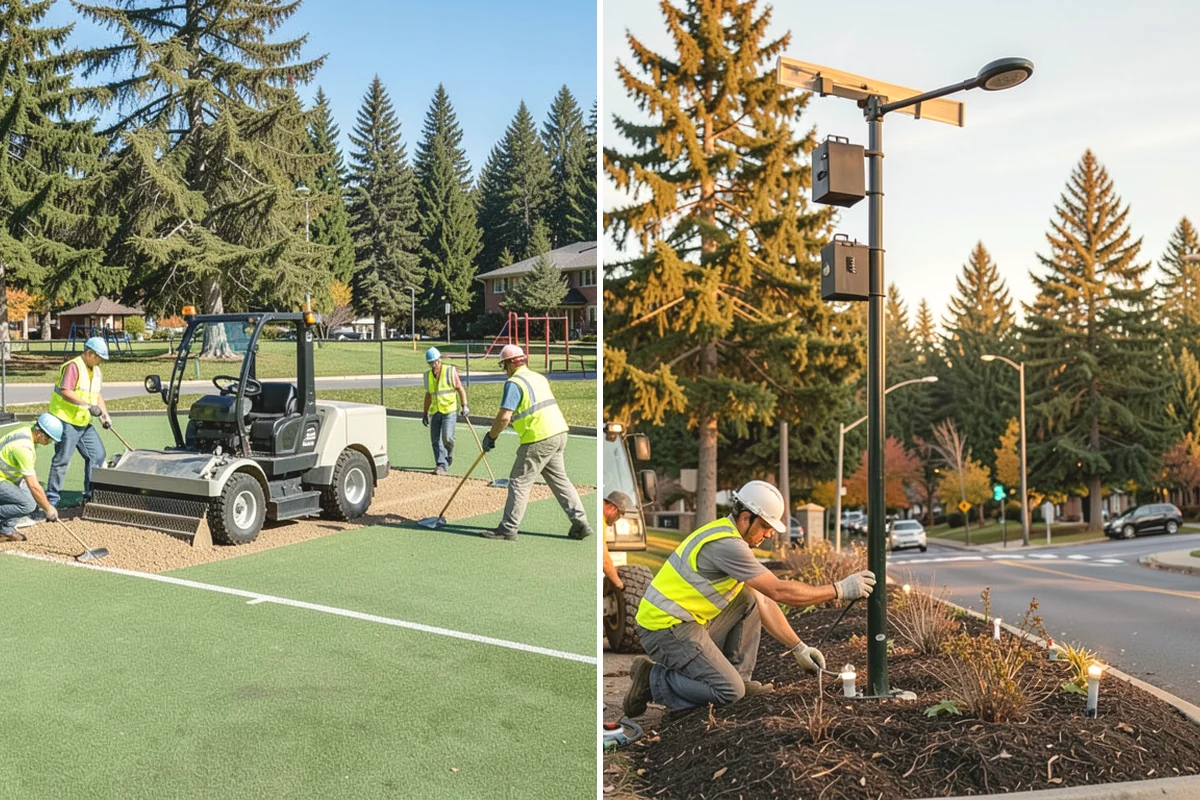 Parking Lot Snow Removal in Burlington, Skagit County, WA - Map lots, ADA stalls, and snow-storage areas with staff