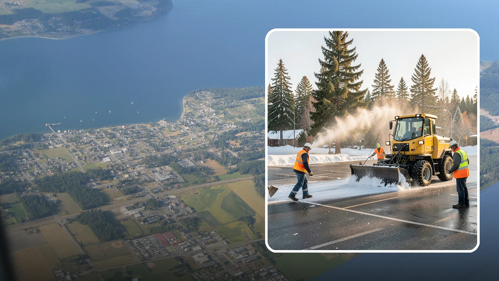Parking Lot Snow Removal in Coupeville, Island County, WA - Plow and clear public parking lots and facility lots to keep them open and safe during winter weather.