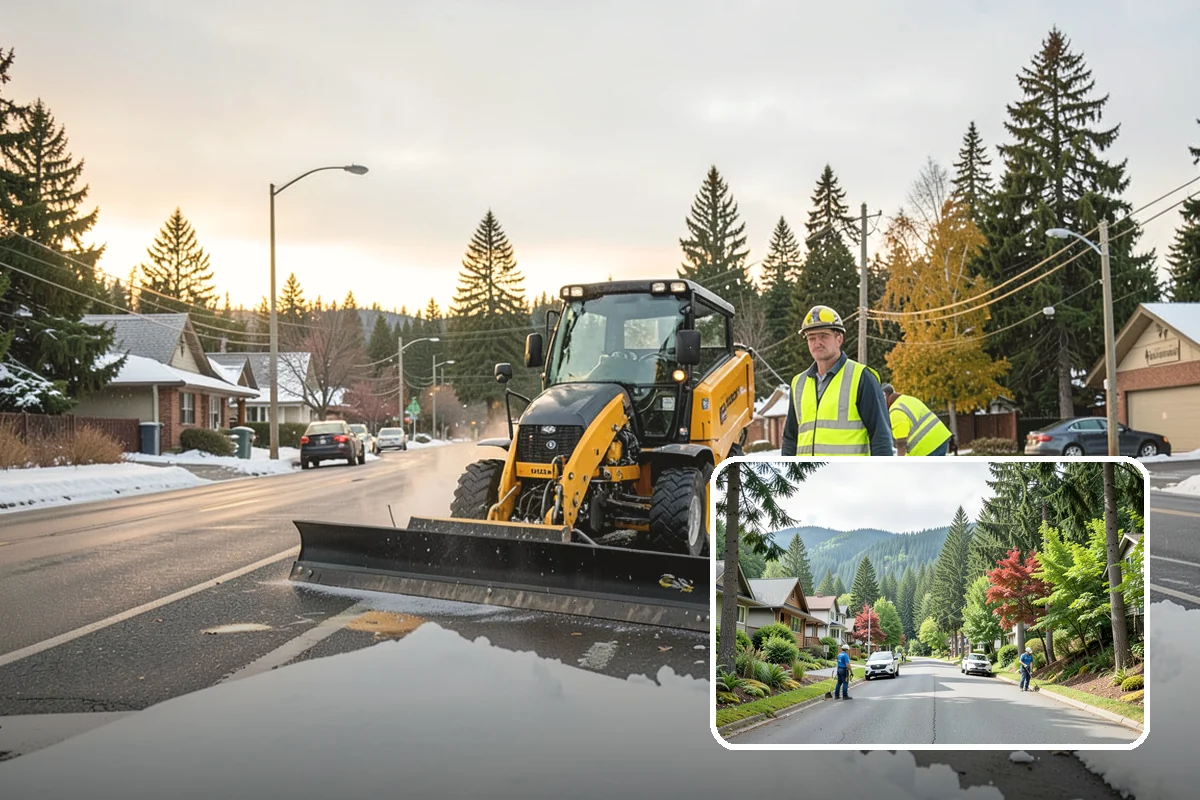Parking Lot Snow Removal in Darrington, Snohomish County, WA - Prioritizes ADA stalls and access aisles for compliance