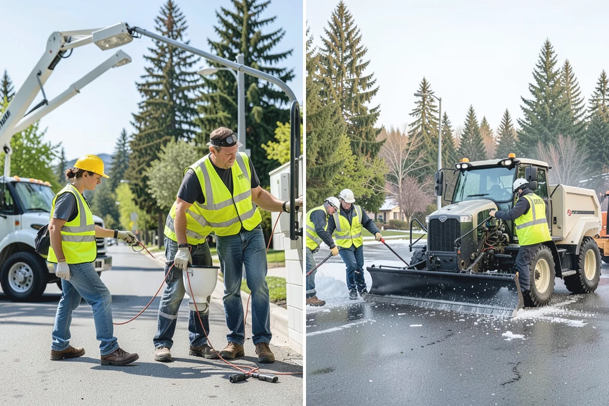 Parking Lot Snow Removal in Des Moines, King County, WA - Map lots, ADA stalls, and snow-storage areas with staff