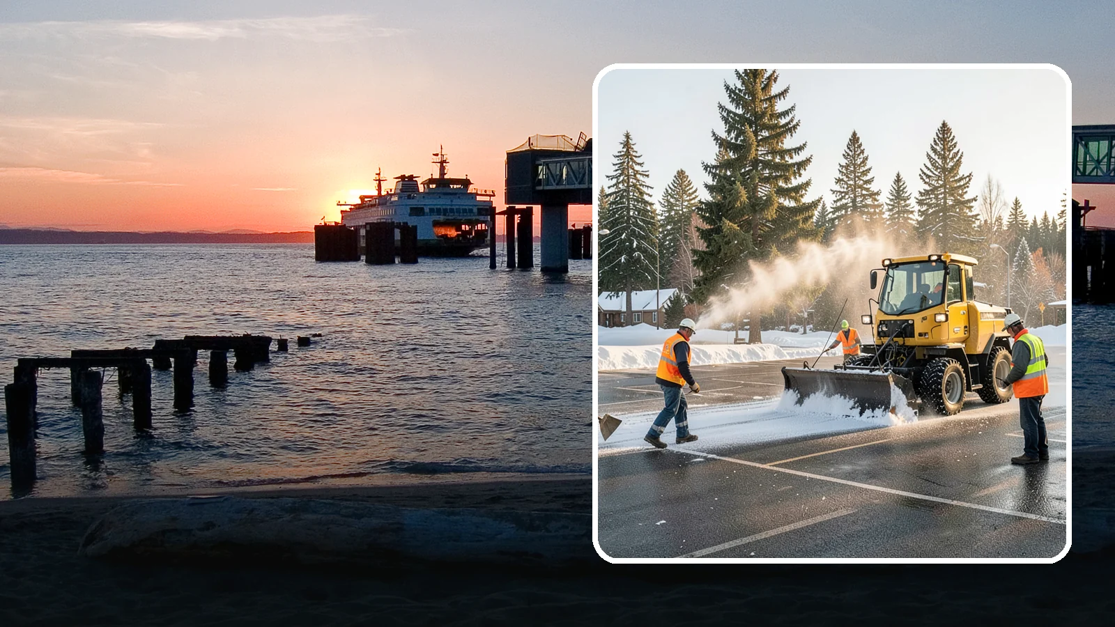 Parking Lot Snow Removal in Edmonds, Snohomish County, WA - Plow and clear public parking lots and facility lots to keep them open and safe during winter weather.