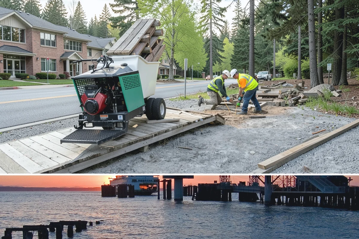 Parking Lot Snow Removal in Edmonds, Snohomish County, WA - Lot clearing runs through the winter season, mobilized for each accumulating snow event from November into March.