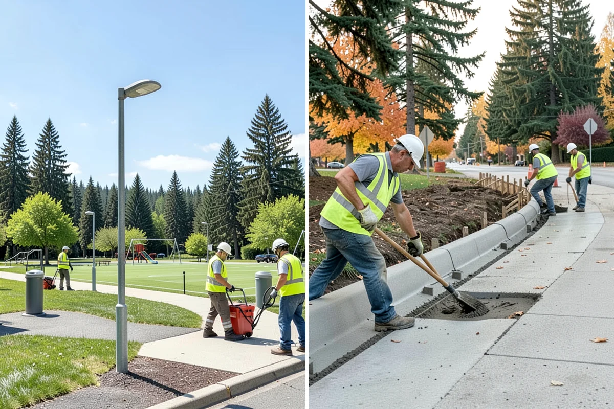 Parking Lot Snow Removal in Everett, Snohomish County, WA - Map lots, ADA stalls, and snow-storage areas with staff