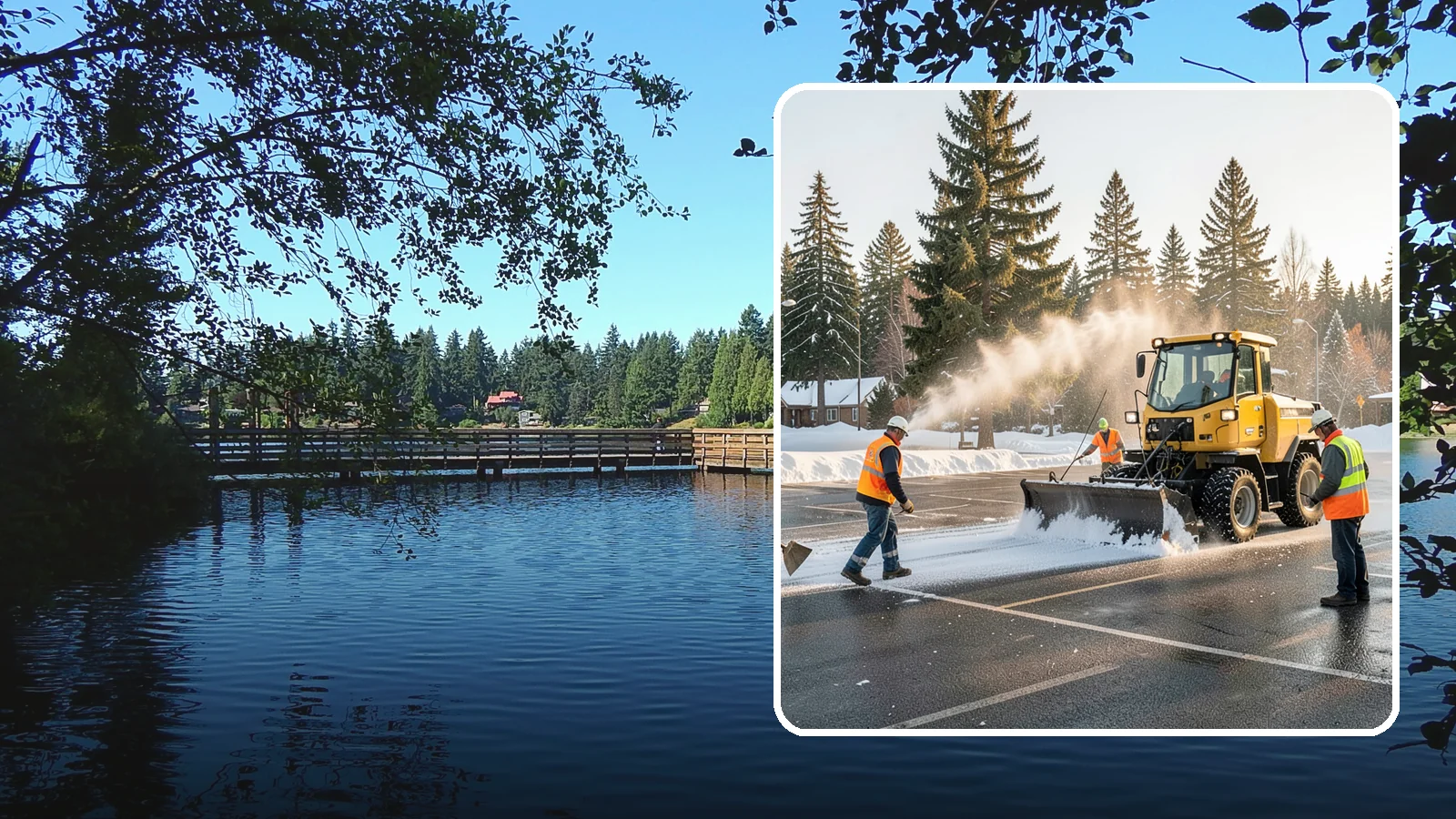 Parking Lot Snow Removal in Federal Way, King County, WA - Plow and clear public parking lots and facility lots to keep them open and safe during winter weather.