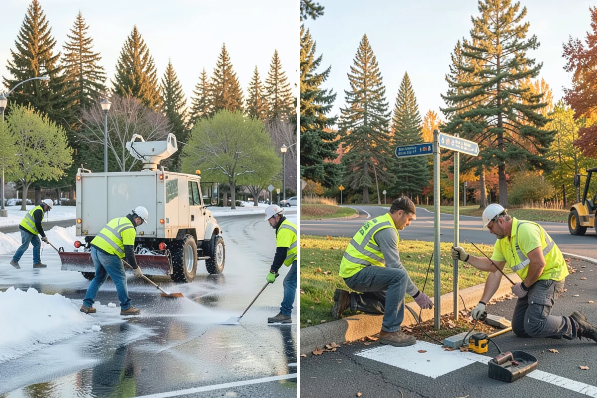 Parking Lot Snow Removal in Granite Falls, Snohomish County, WA - Map lots, ADA stalls, and snow-storage areas with staff