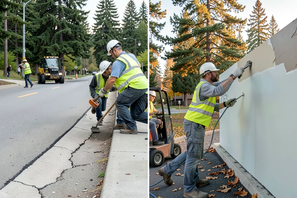 Parking Lot Snow Removal in Hunts Point, King County, WA - Map lots, ADA stalls, and snow-storage areas with staff