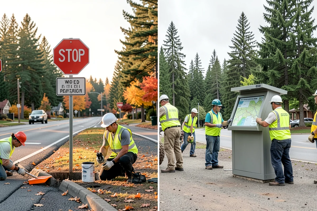 Parking Lot Snow Removal in Kenmore, King County, WA - Map lots, ADA stalls, and snow-storage areas with staff