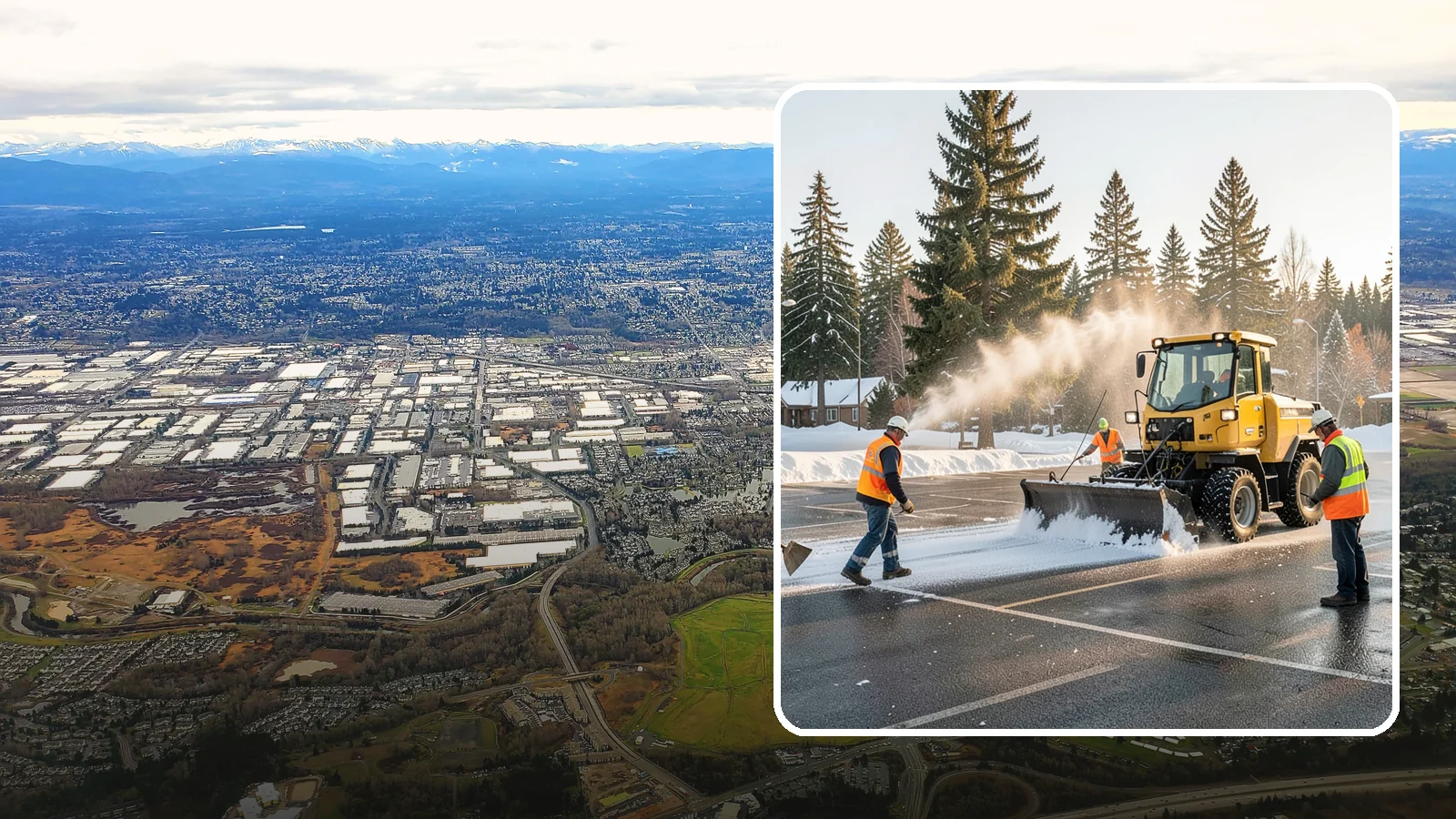 Parking Lot Snow Removal in Kent, King County, WA - Plow and clear public parking lots and facility lots to keep them open and safe during winter weather.