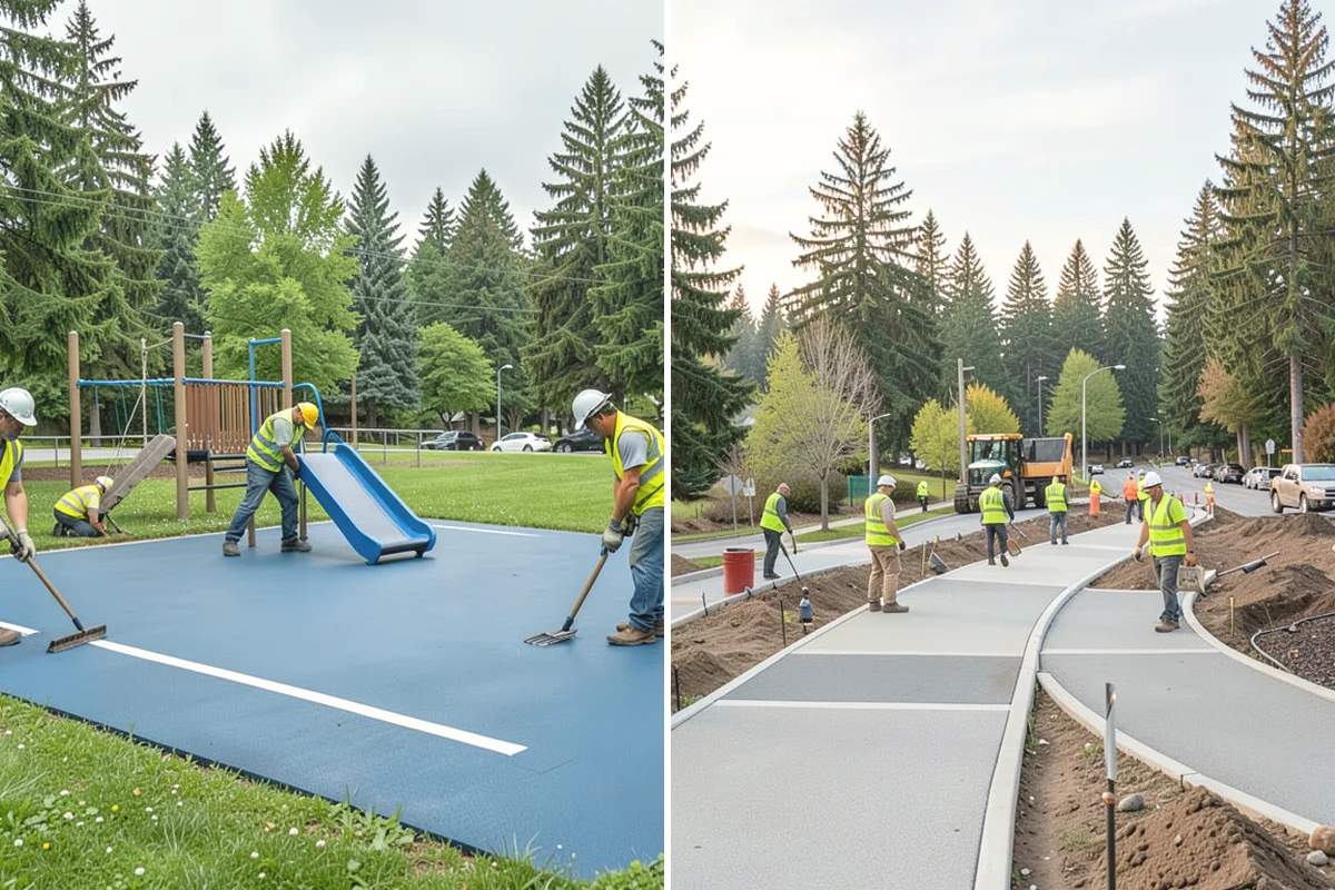 Parking Lot Snow Removal in La Conner, Skagit County, WA - Map lots, ADA stalls, and snow-storage areas with staff
