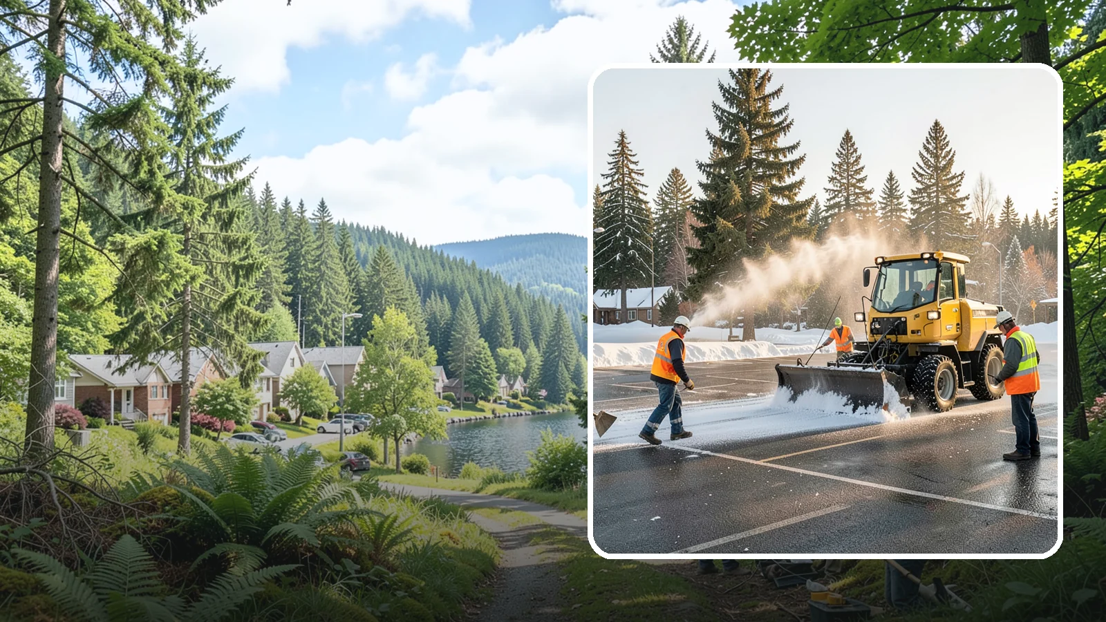 Parking Lot Snow Removal in Lake Forest Park, King County, WA - Plow and clear public parking lots and facility lots to keep them open and safe during winter weather.