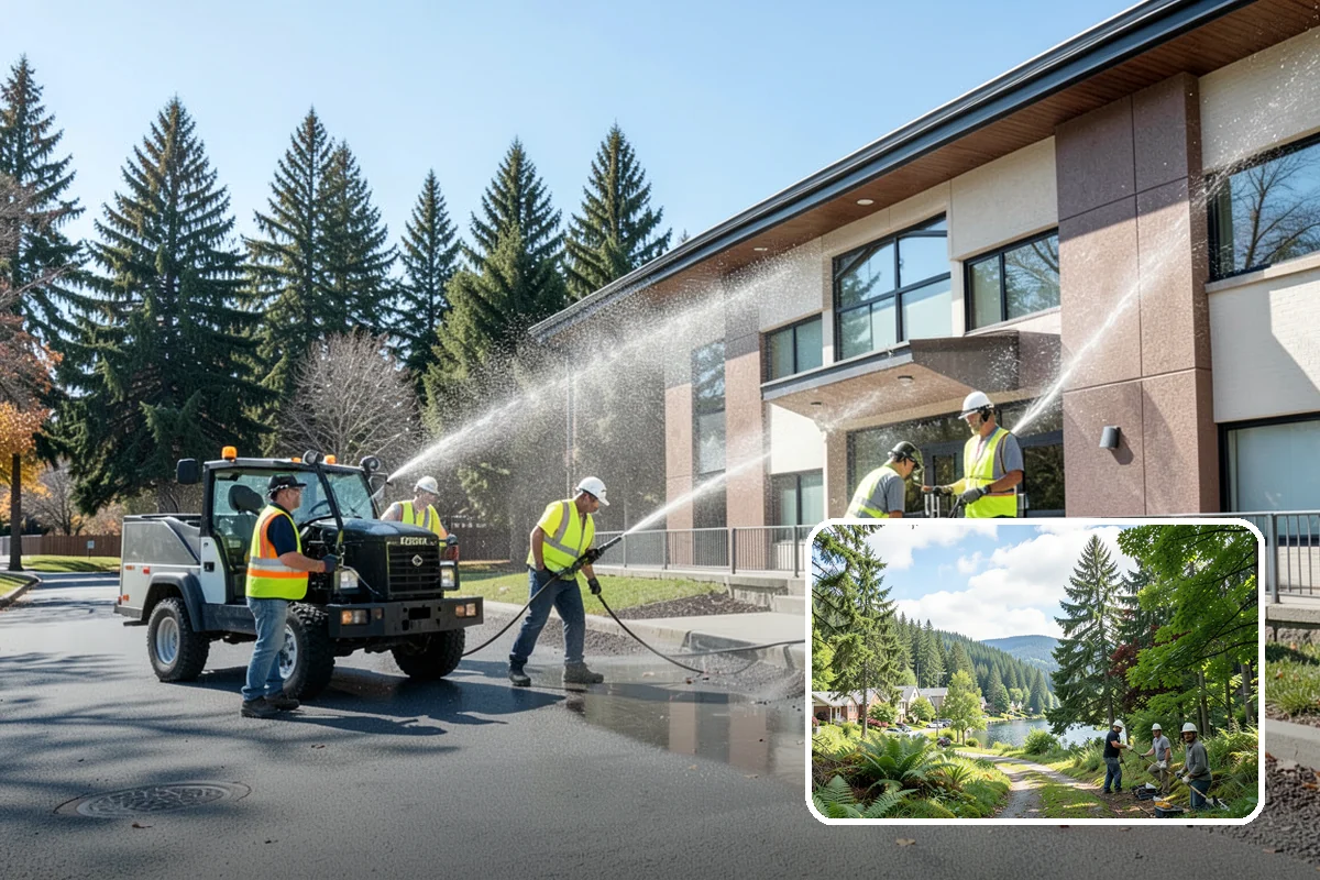 Parking Lot Snow Removal in Lake Forest Park, King County, WA - Prioritizes ADA stalls and access aisles for compliance
