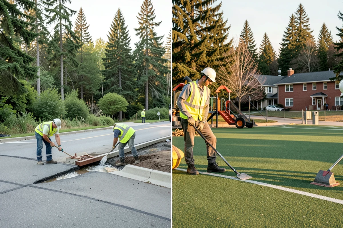 Parking Lot Snow Removal in Lake Forest Park, King County, WA - Map lots, ADA stalls, and snow-storage areas with staff