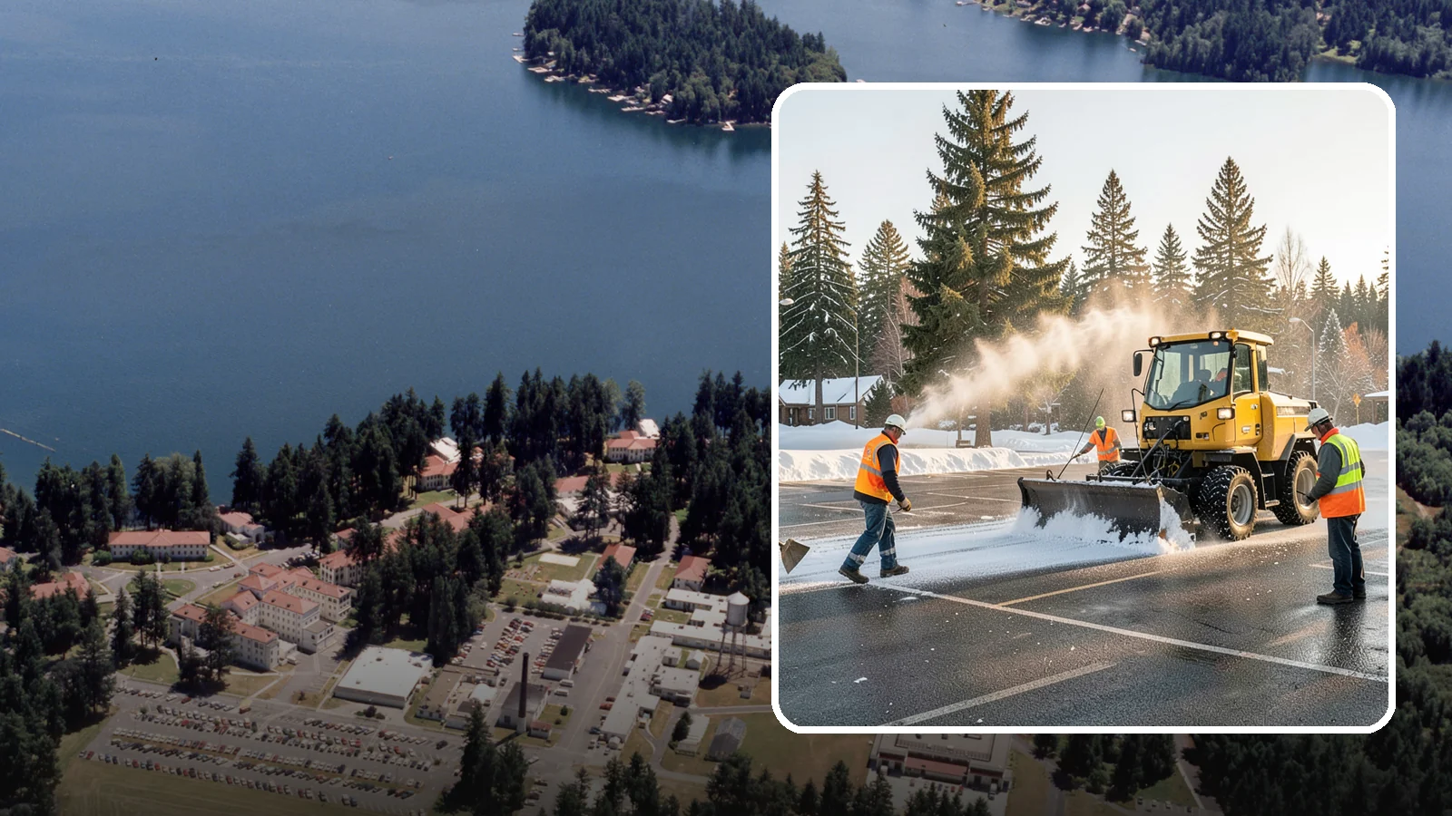 Parking Lot Snow Removal in Lakewood, Pierce County, WA - Plow and clear public parking lots and facility lots to keep them open and safe during winter weather.