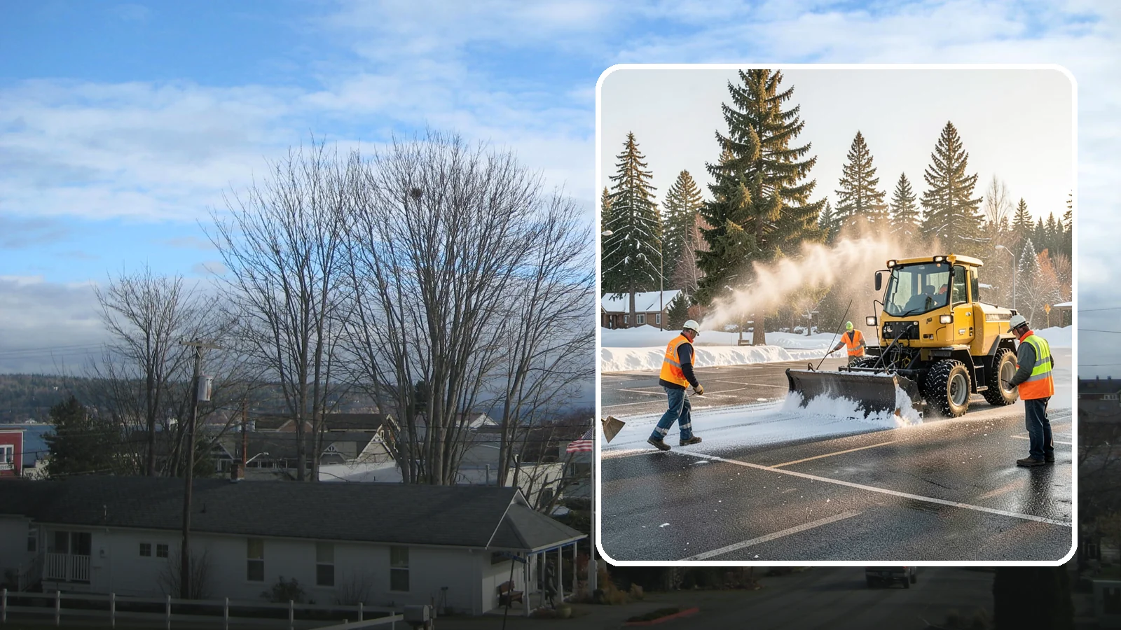 Parking Lot Snow Removal in Langley, Island County, WA - Plow and clear public parking lots and facility lots to keep them open and safe during winter weather.
