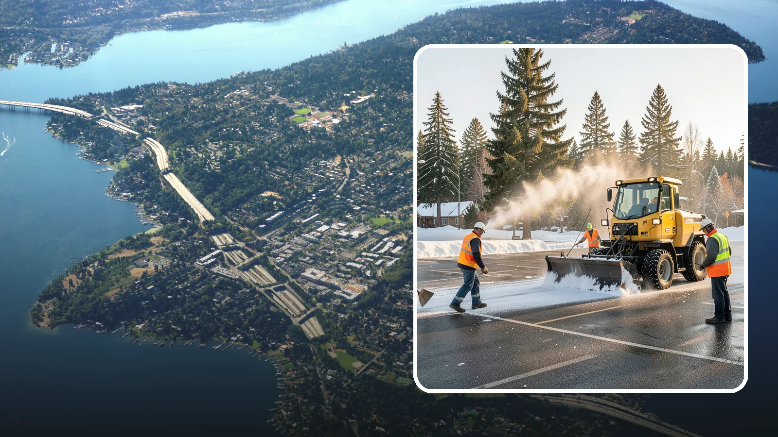 Parking Lot Snow Removal in Mercer Island, King County, WA - Plow and clear public parking lots and facility lots to keep them open and safe during winter weather.