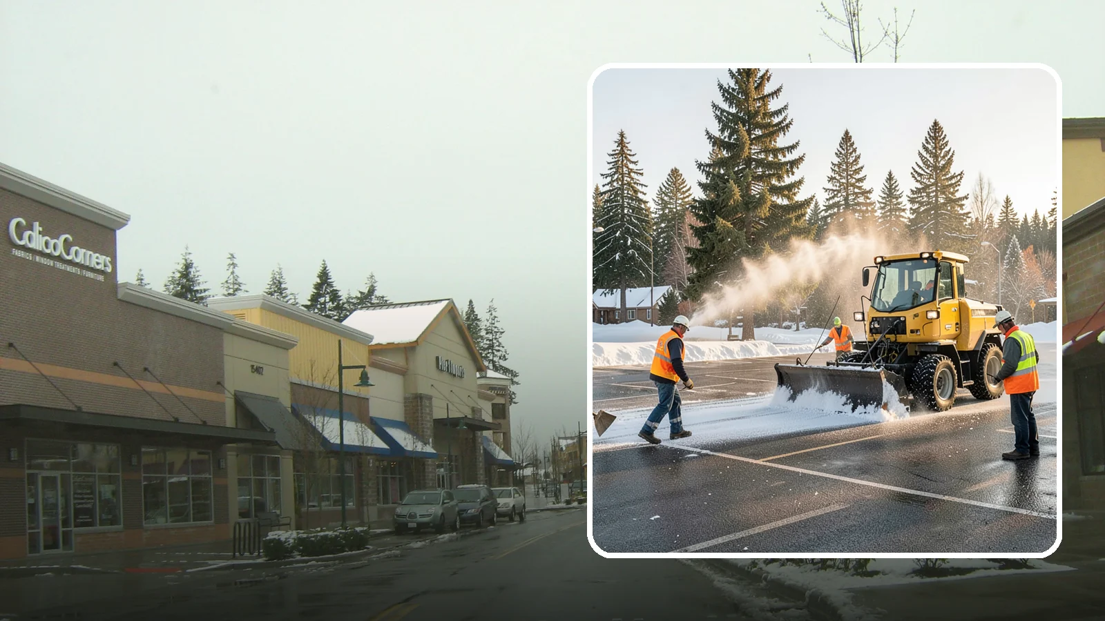 Parking Lot Snow Removal in Mill Creek, Snohomish County, WA - Plow and clear public parking lots and facility lots to keep them open and safe during winter weather.