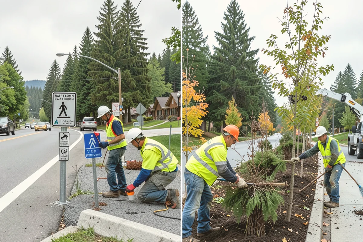 Parking Lot Snow Removal in Milton, King County, WA - Map lots, ADA stalls, and snow-storage areas with staff