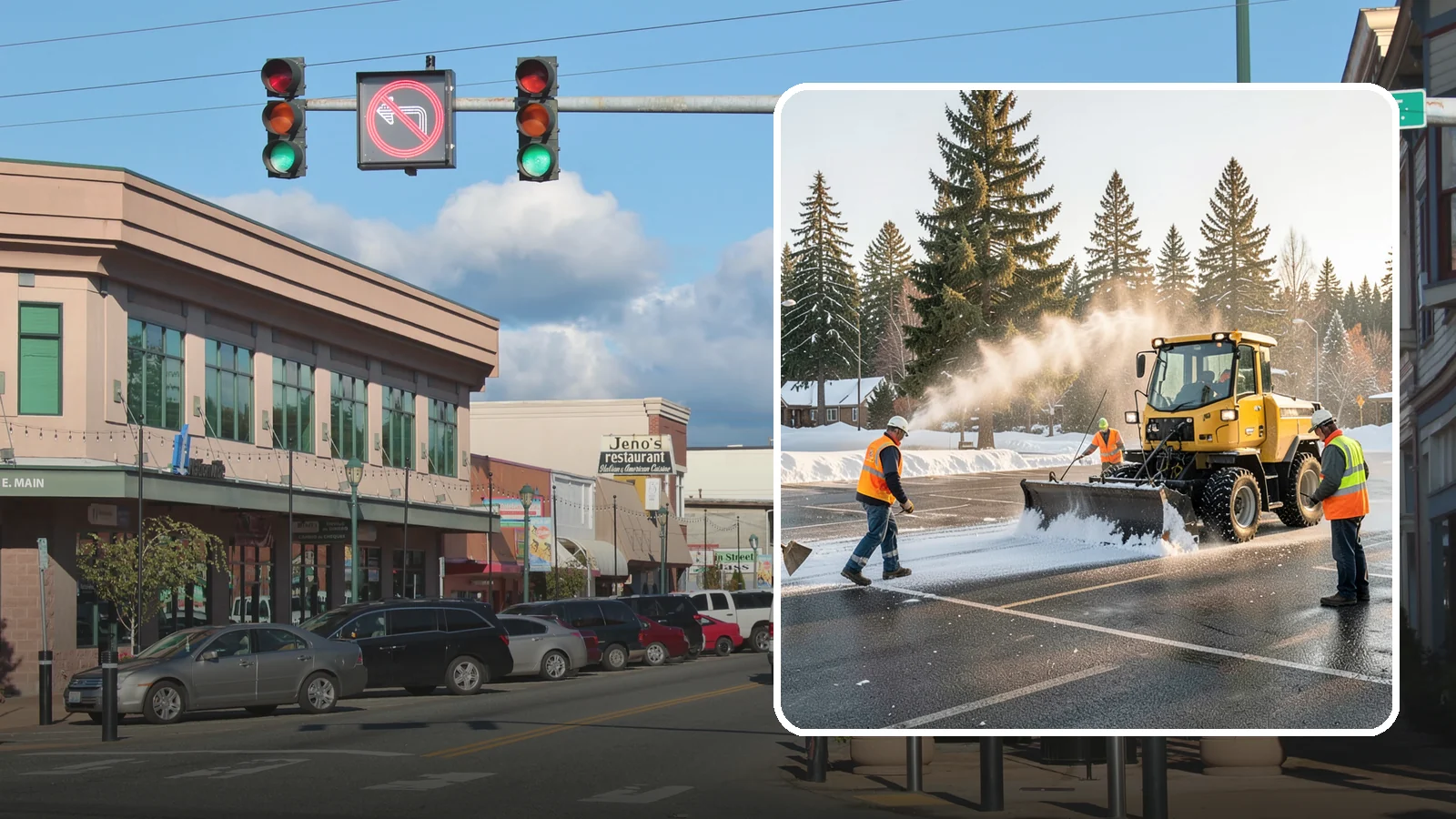 Parking Lot Snow Removal in Monroe, Snohomish County, WA - Plow and clear public parking lots and facility lots to keep them open and safe during winter weather.