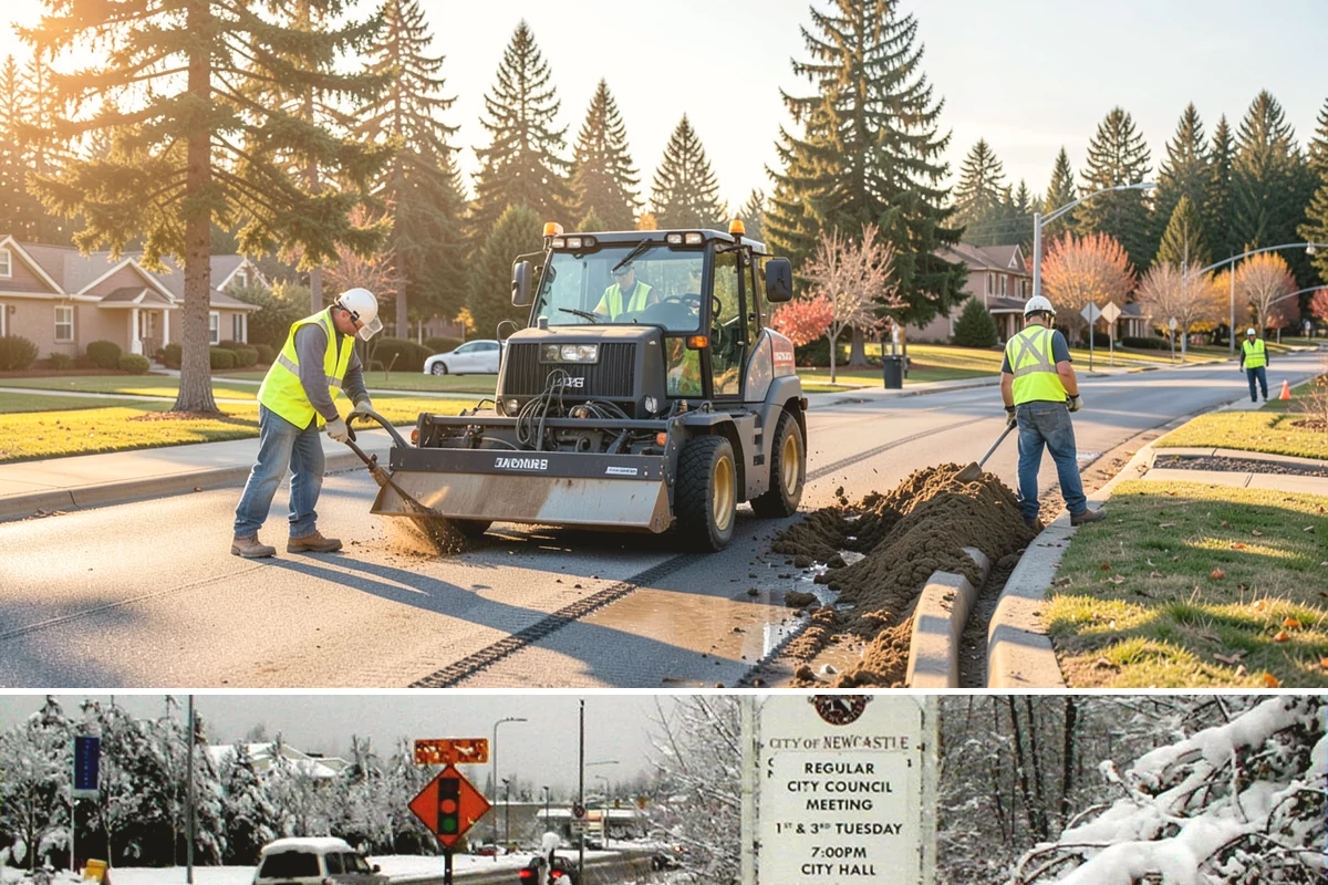 Parking Lot Snow Removal in Newcastle, King County, WA - Lot clearing runs through the winter season, mobilized for each accumulating snow event from November into March.