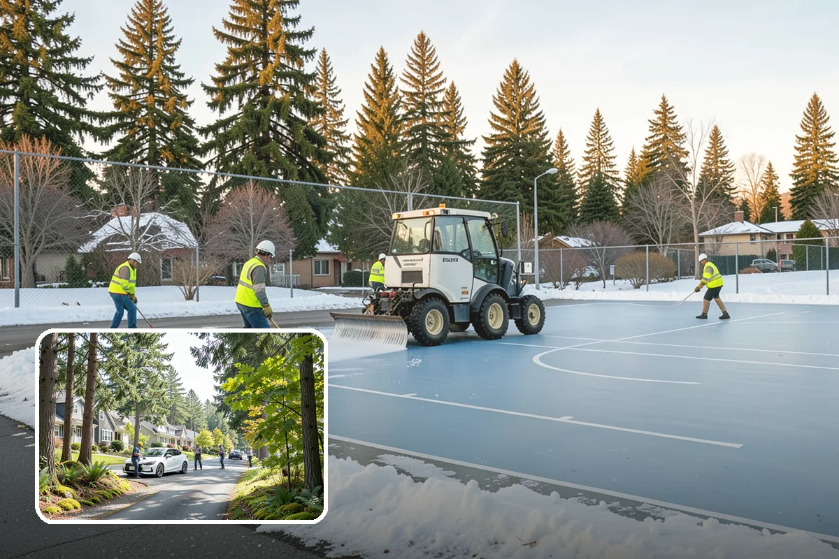 Parking Lot Snow Removal in Normandy Park, King County, WA - Prioritizes ADA stalls and access aisles for compliance