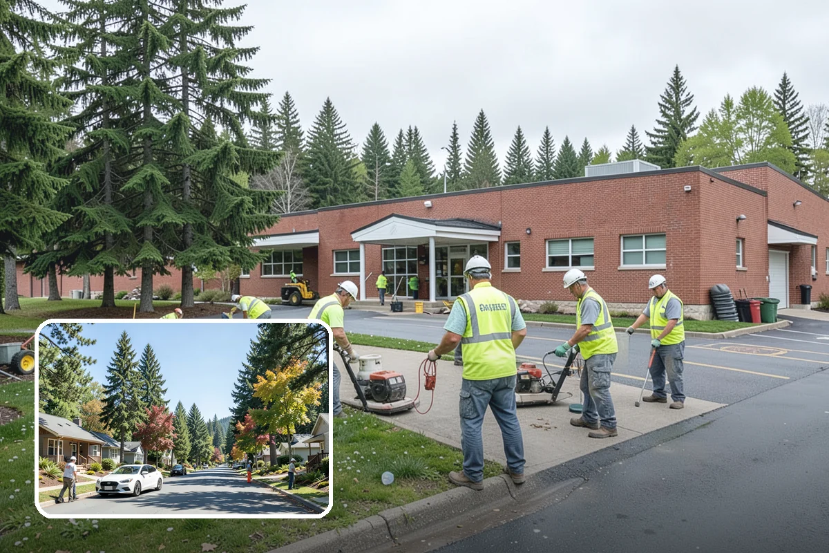 Parking Lot Snow Removal in Orting, Pierce County, WA - Prioritizes ADA stalls and access aisles for compliance