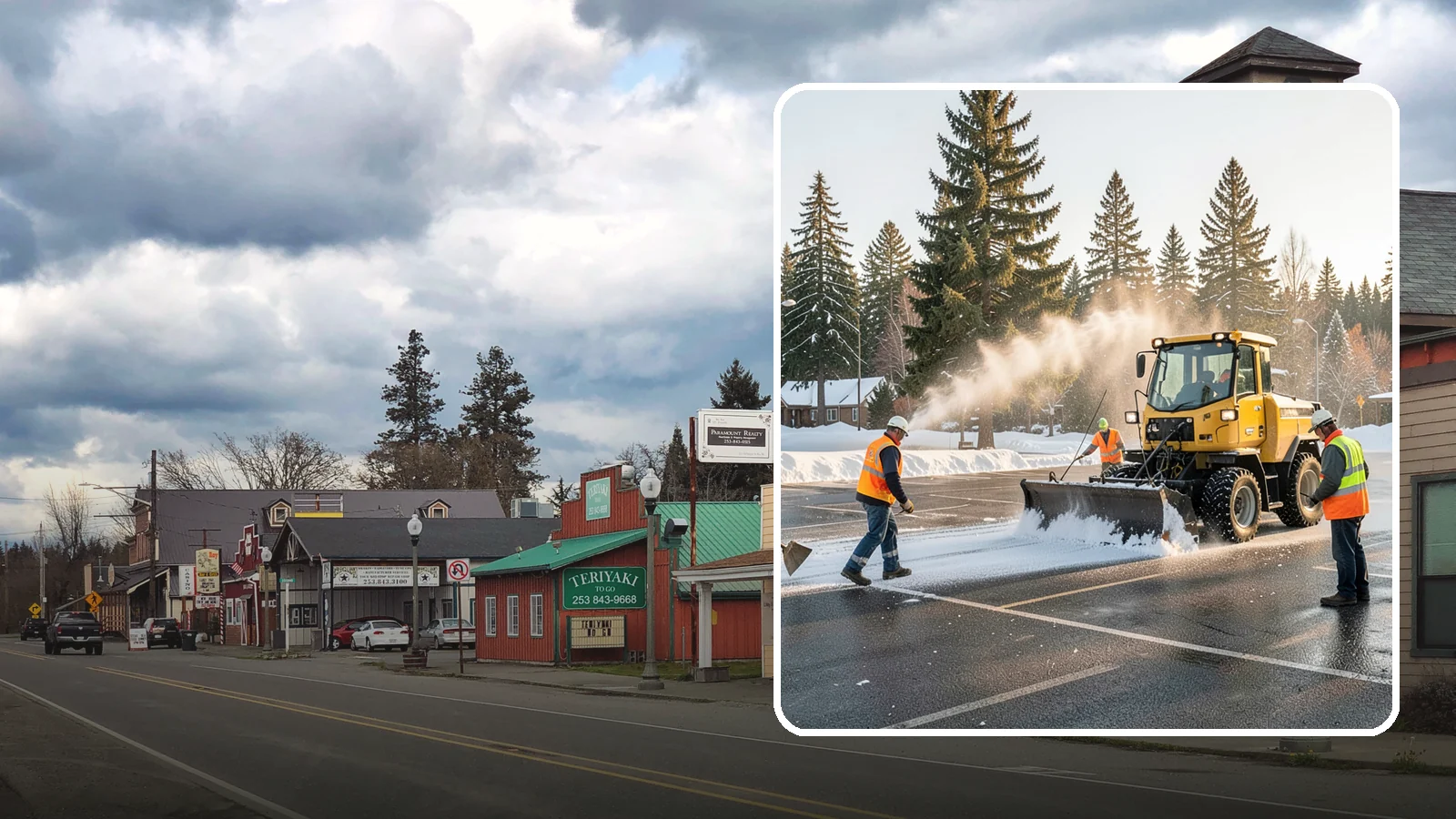 Parking Lot Snow Removal in Roy, Pierce County, WA - Plow and clear public parking lots and facility lots to keep them open and safe during winter weather.