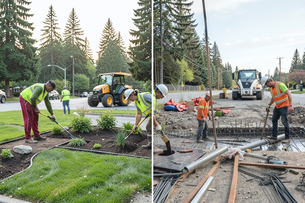 Parking Lot Snow Removal in Roy, Pierce County, WA - Map lots, ADA stalls, and snow-storage areas with staff